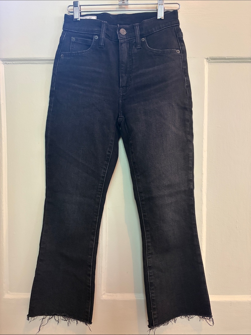 GAP Black High-Rise Ankle Length Women's Jeans with Raw Hem